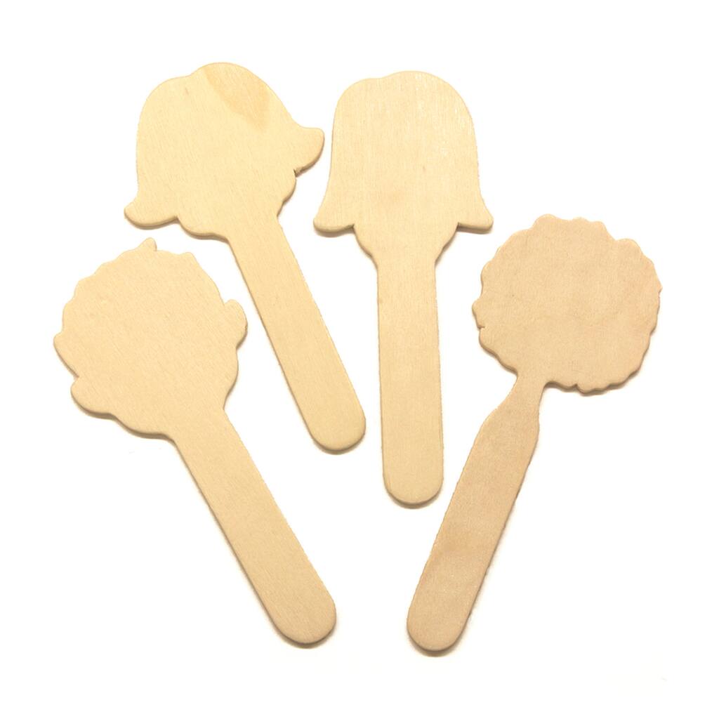 Creativity Street 5 Natural Wood Craft Sticks Faces 6 Packs Of 16